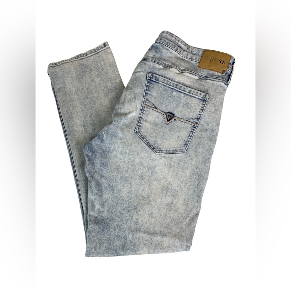 Guess Jeans Men’s 40x32 Modern Skinny Avalon Fit Light Acid Wash Retro